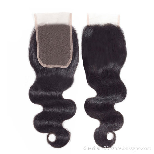 Virgin Hair Weave 3 Bundles With 4*4 Lace Closure Unprocessed Virgin Human Hair